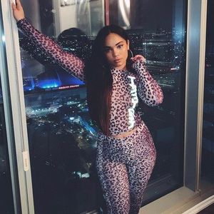 IAMGIA 2 piece purple leopard print.